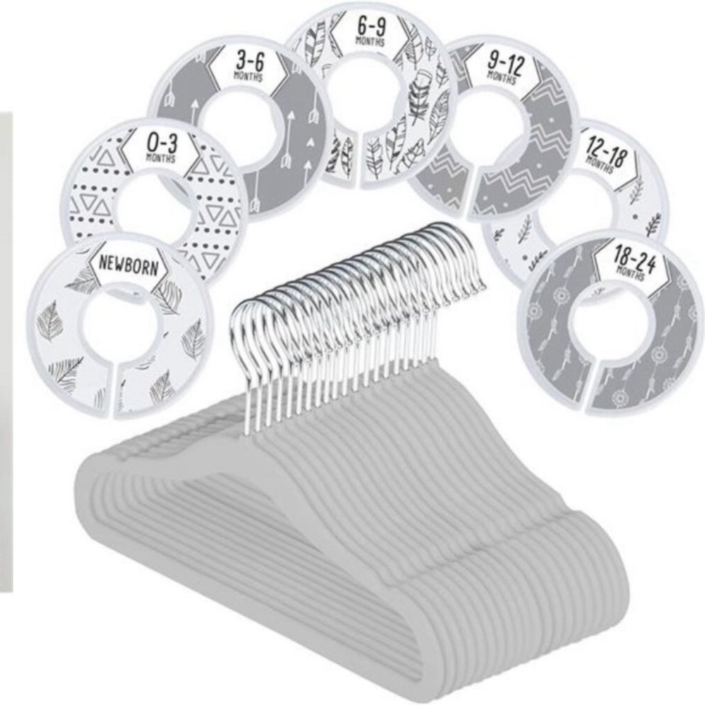 Baby Nest Designs 15 hangers Baby Hangers Closet with 7X Baby Closet Dividers